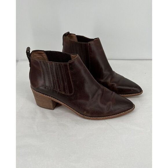 Madewell Chelsea Bonham Boots Size 8.5 Brown Pull On  Pointed Toe Leather Shoe - Picture 1 of 9